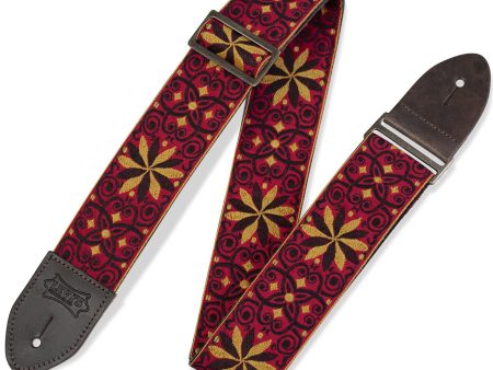 Levys M8HTV-21 2  Vintage Hootenanny Guitar Strap Red and Yellow For Discount