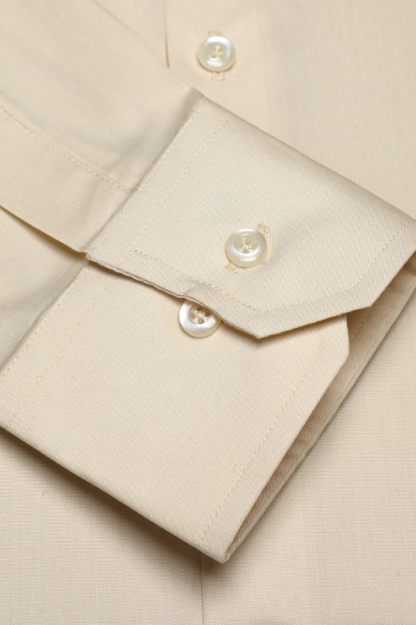 Cream Plain Formal Shirt on Sale