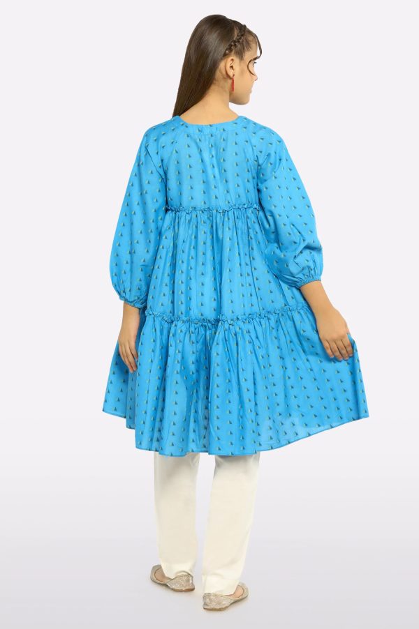 Blue Stylised Girls Kurti Online Sale