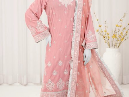 Light Pink Embroidered 3PC Unstitched Hot on Sale