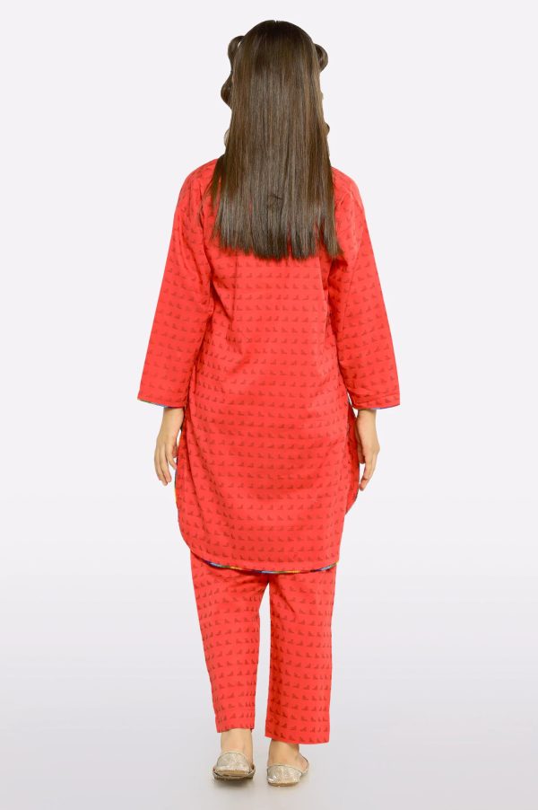 Red Stylised Girls 2PC Hot on Sale