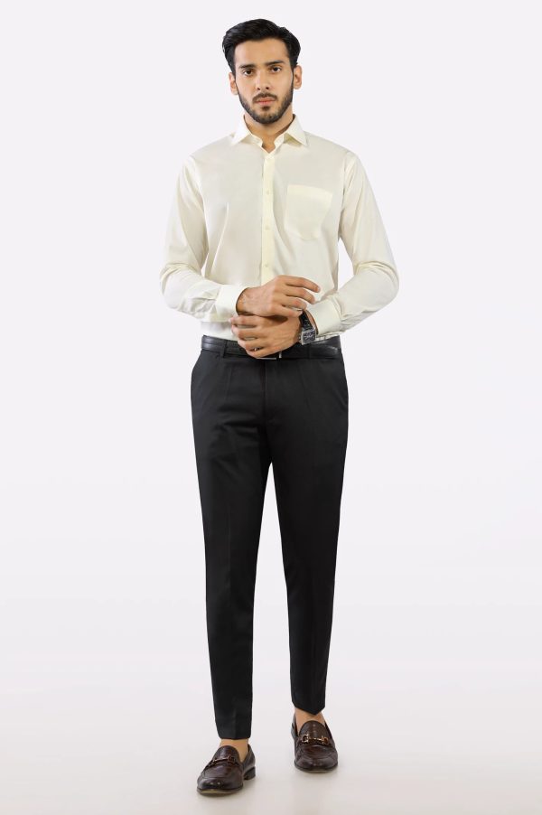 Cream Plain Formal Shirt on Sale