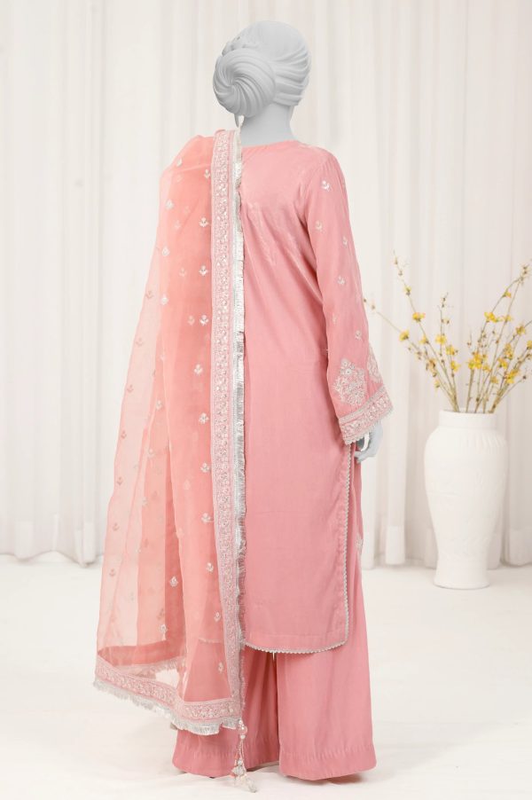 Light Pink Embroidered 3PC Unstitched Hot on Sale