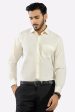 Cream Plain Formal Shirt on Sale