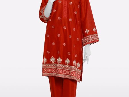 Red Embroidered 2PC Hot on Sale