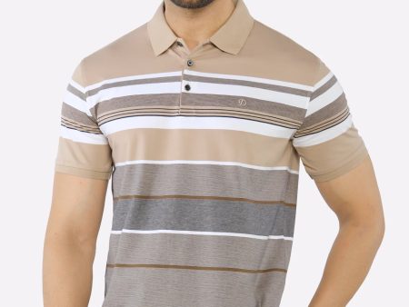 Beige Yarn Dyed Polo Online