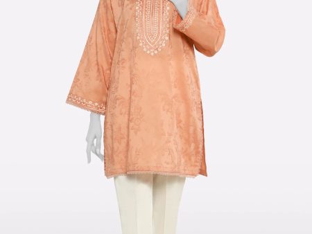 Peach Embroidered Kurti Sale