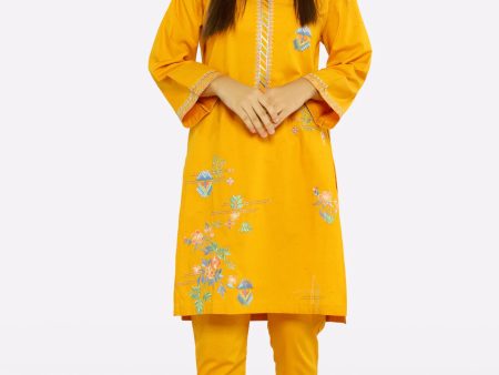 Yellow Embroidered Teens 2PC Online Hot Sale