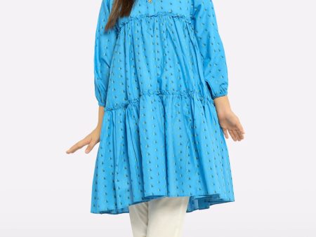 Blue Stylised Girls Kurti Online Sale