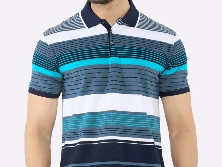 Turquoise Yarn Dyed Polo on Sale