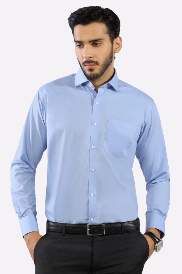 Light Blue Plain Formal Shirt Cheap