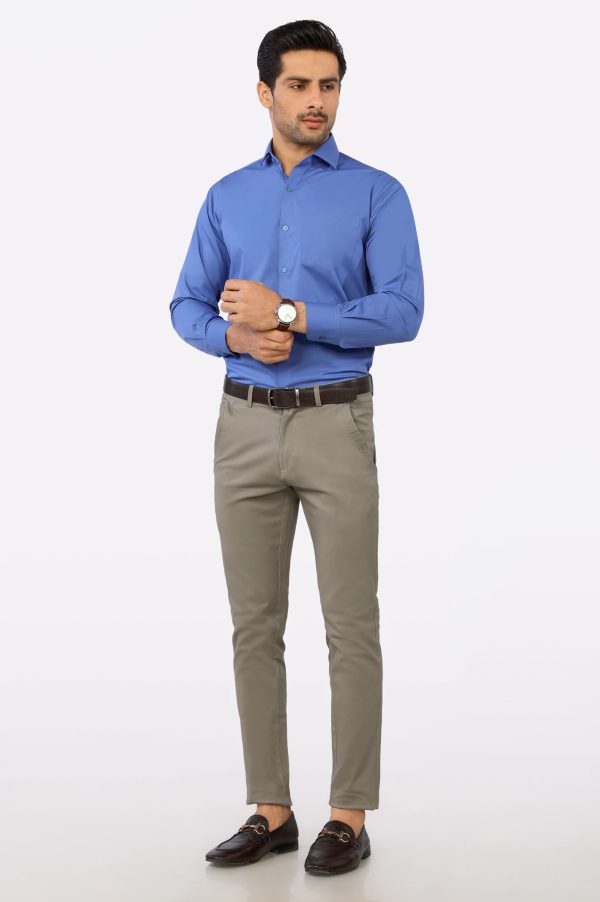 Dark Blue Plain Formal Shirt Hot on Sale