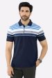 Blue Yarn Dyed Polo For Cheap