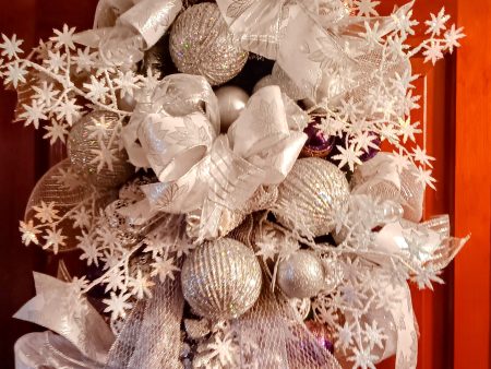 Handmade Wreath- Silver and White Supply