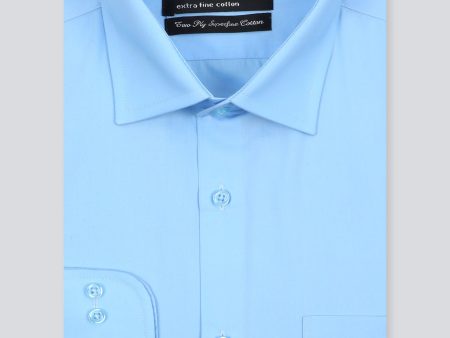 Blue Plain Formal Men Shirt Online Sale