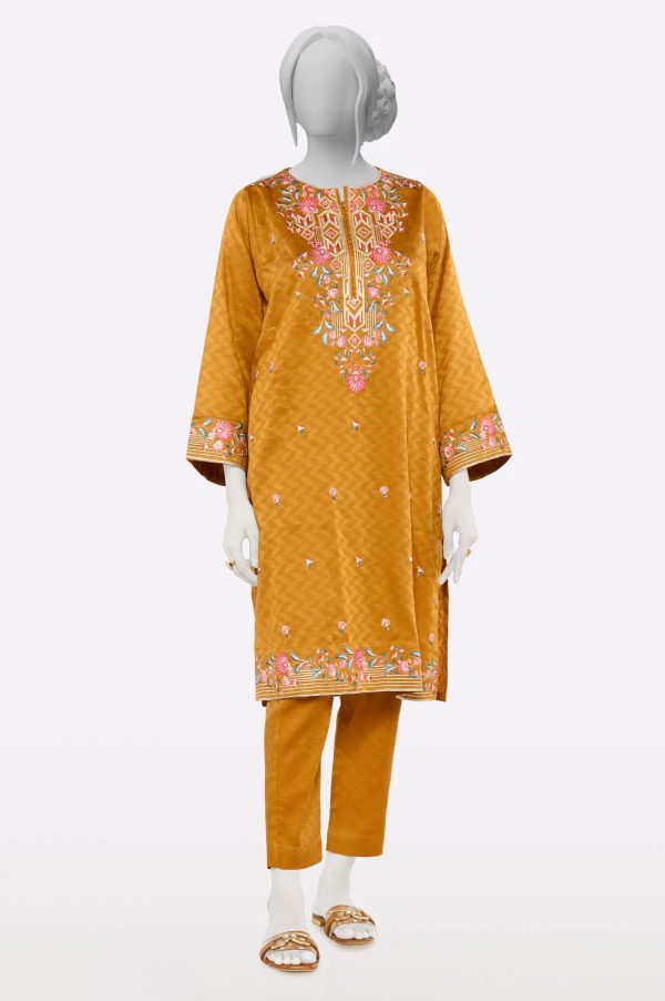 Brown Embroidered 2PC Online Sale