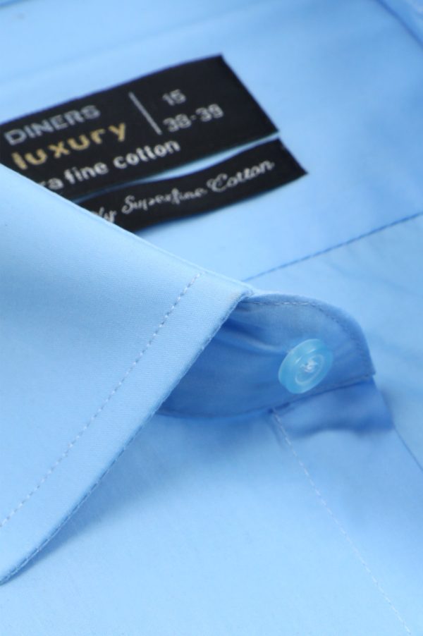 Blue Plain Formal Men Shirt Online Sale