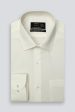 Off White Stripe Textured Formal Shirt Online Hot Sale