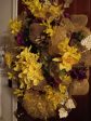 SOLD- One of a kind Handmade Wreath- Yellow, Gold, Purple Supply