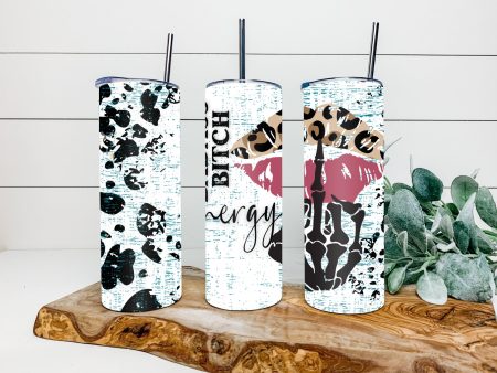 20oz Bad Bitch Energy Leopard Tumbler. Bad B tumbler Discount