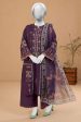 Dark Purple Embroidered 3PC Unstitched Online Hot Sale