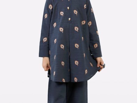 Navy Blue Embroidered Girls 2PC Online