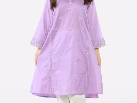 Lilac Embroidered Teens Kurti Sale