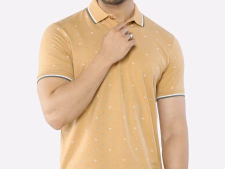 Beige Printed Polo Supply