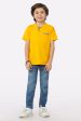 Yellow Round Button Neck T-Shirt For Cheap