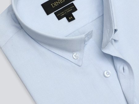 Light Blue Dobby Textured Casual Shirt Online Sale