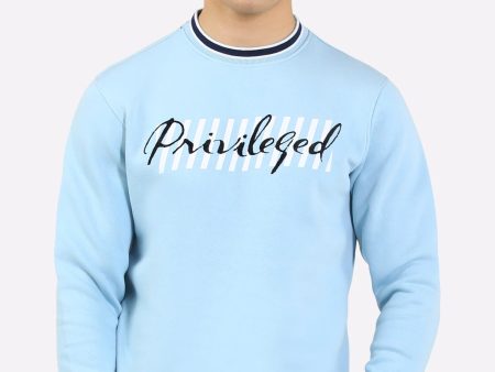 Ice Blue Graphic Print Sweatshirt Cheap