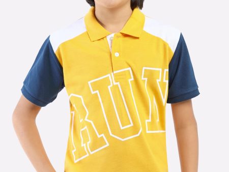 Mustard Graphic Print Polo Fashion