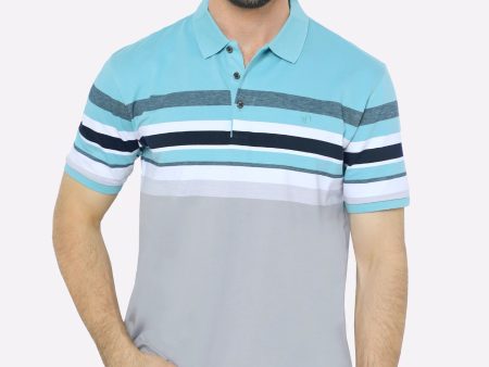 Aqua Yarn Dyed Polo Online now