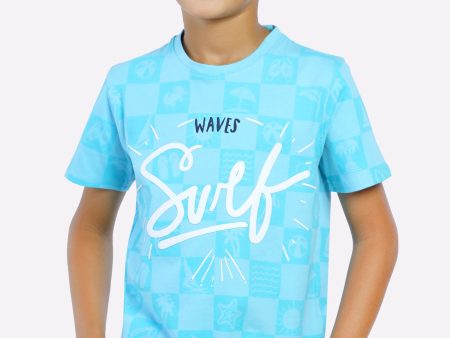 Blue Surf Printed T-Shirt on Sale