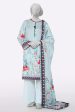 Light Blue Printed Unstitched 3PC Fashion