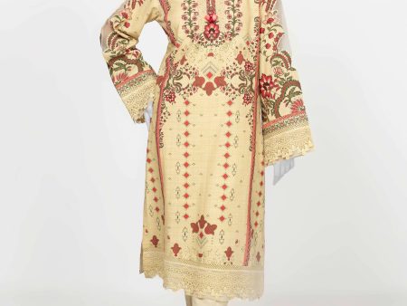 Beige Printed 2PC Unstitched Online Hot Sale