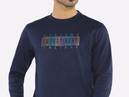 Navy Blue Graphic Sweatshirt Online Sale