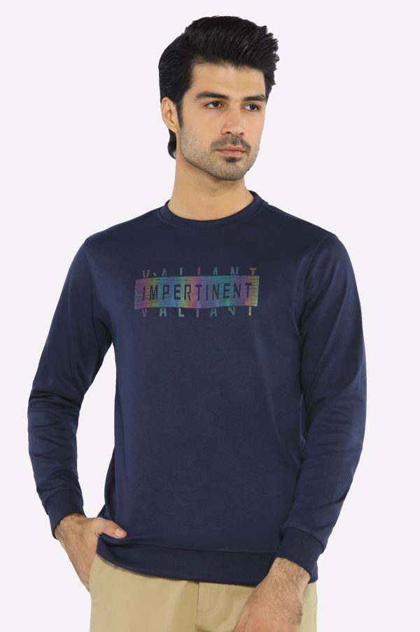 Navy Blue Graphic Sweatshirt Online Sale