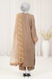 Dark Beige Embroidered 3PC Unstitched Supply