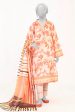 Light Peach Printed 3PC Unstitched Discount