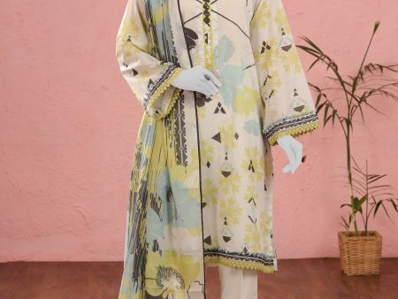 Off White Printed Unstitched Kurti With Dupatta For Sale