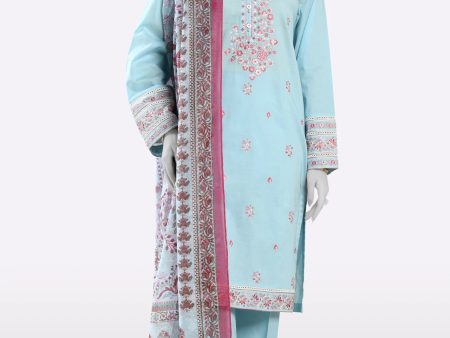 Sky Blue Embroidered 3PC Unstitched Online