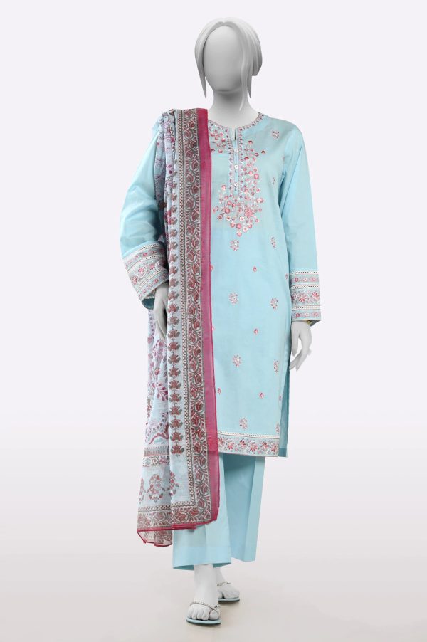 Sky Blue Embroidered 3PC Unstitched Online