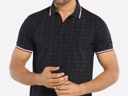 Black All Over Printed Polo Online