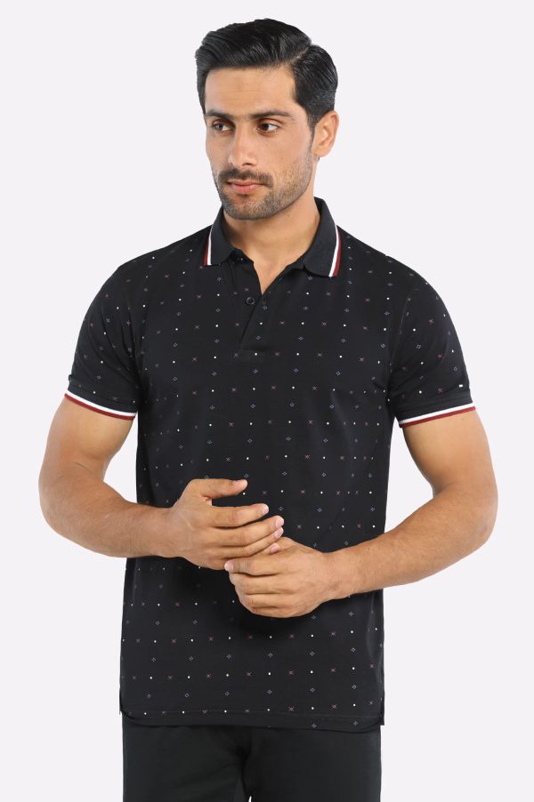 Black All Over Printed Polo Online