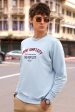 Ice Blue Statement Printed Sweatshirt Cheap