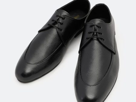 Black Derby Lace Up Formal Shoes Hot on Sale