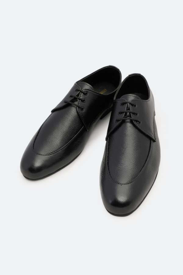 Black Derby Lace Up Formal Shoes Hot on Sale