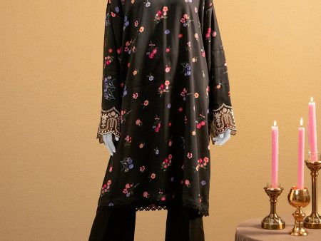 Black Embroidered Unstitched 2PC Fashion