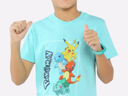 Aqua Pokemon Printed T-Shirt Online Sale